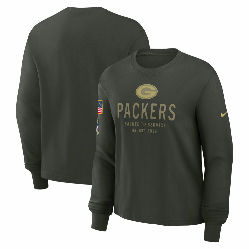 Green Bay Packers Nike Women's 2025 Salute to Service Sideline Dri-FIT Long Sleeve T-Shirt