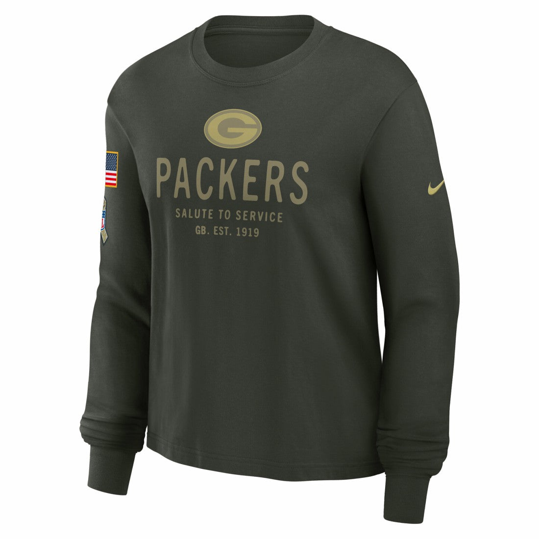 Green Bay Packers Nike Women's 2025 Salute to Service Sideline Dri-FIT Long Sleeve T-Shirt