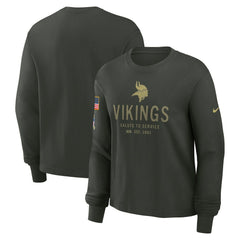 Minnesota Vikings Nike Women's 2025 Salute to Service Sideline Dri-FIT Long Sleeve T-Shirt