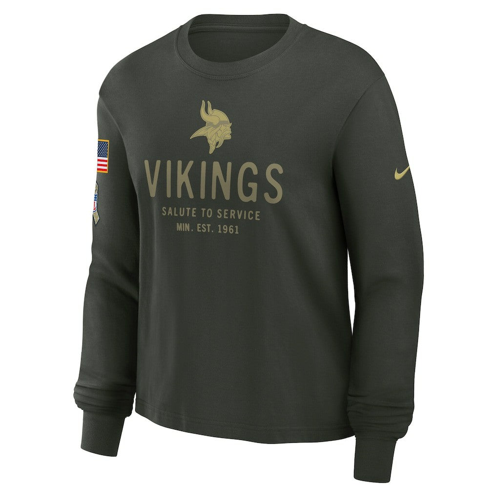 Minnesota Vikings Nike Women's 2025 Salute to Service Sideline Dri-FIT Long Sleeve T-Shirt