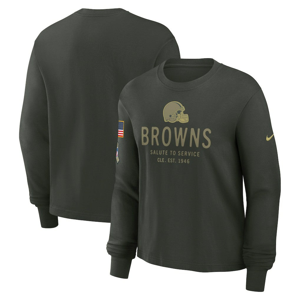 Cleveland Browns Nike Women's 2025 Salute to Service Sideline Dri-FIT Long Sleeve T-Shirt