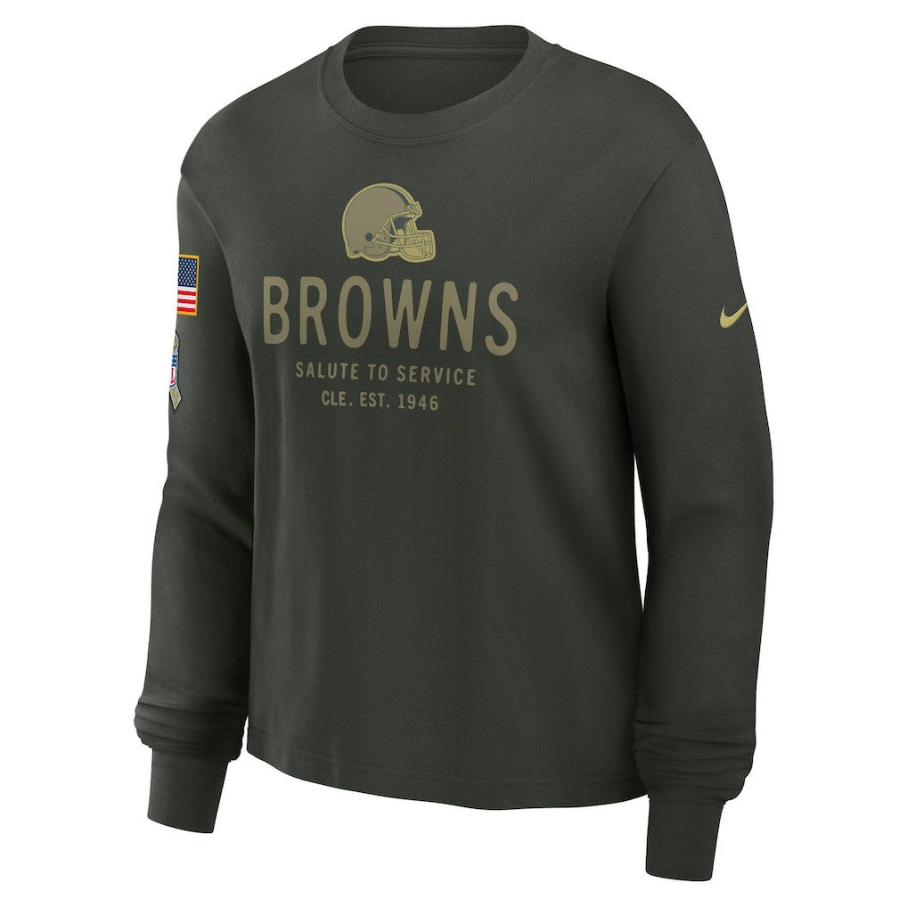 Cleveland Browns Nike Women's 2025 Salute to Service Sideline Dri-FIT Long Sleeve T-Shirt