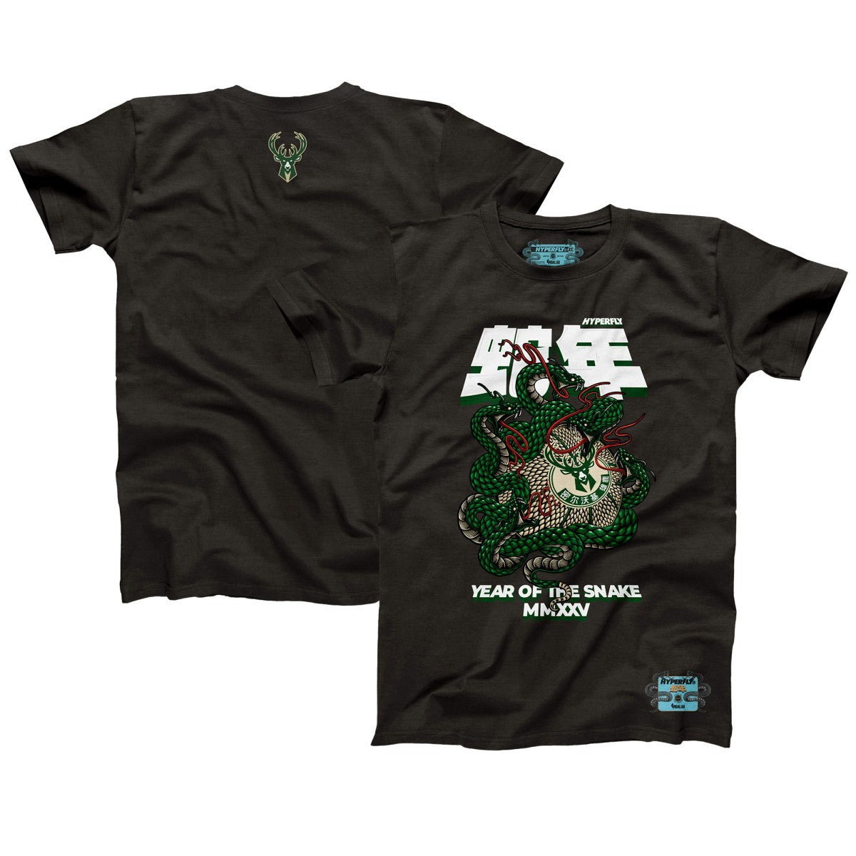 Milwaukee Bucks NBALab x Hyperfly Unisex Year of the Snake Lunar New Year Collection T-Shirt On Sale
