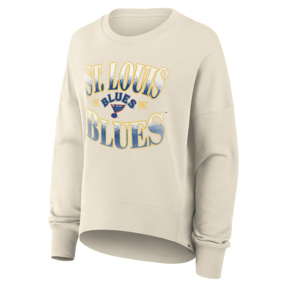 St. Louis Blues Fanatics Women's Oversized Vintage Slice Pullover Sweatshirt Sale