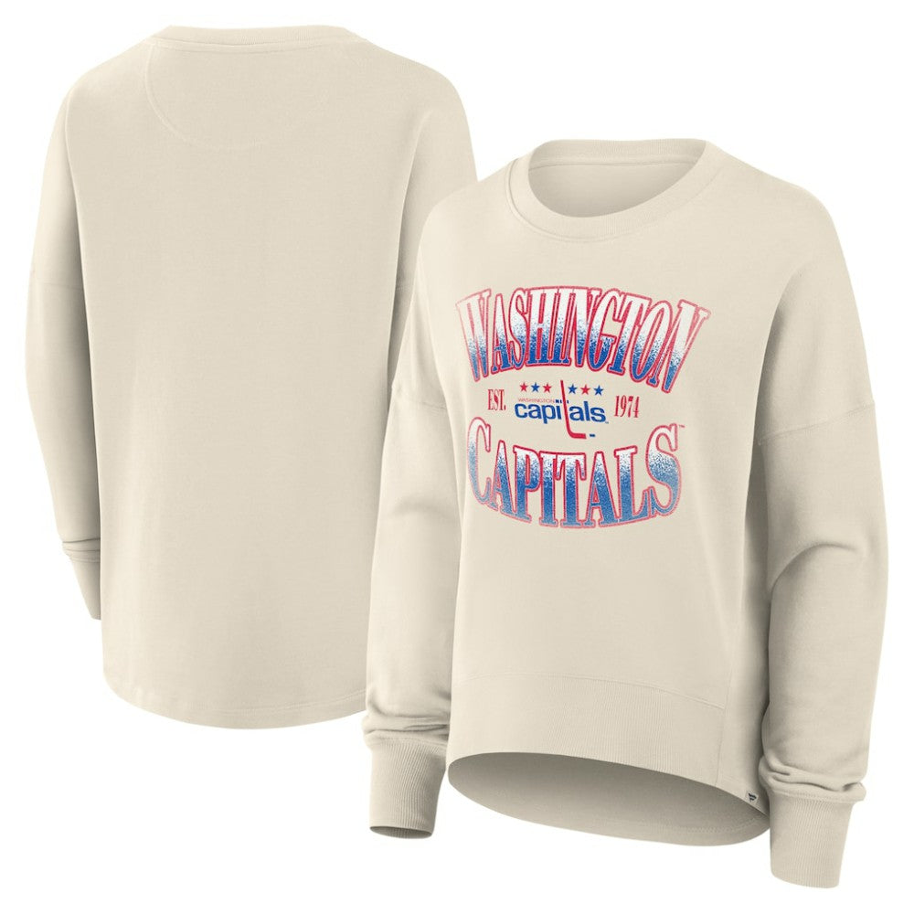 Washington Capitals Fanatics Women's Oversized Vintage Slice Pullover Sweatshirt Discount