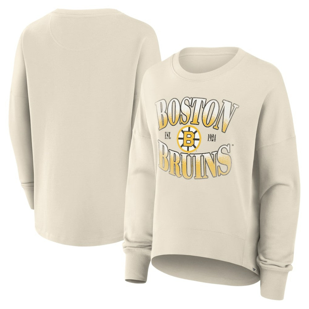 Boston Bruins Fanatics Women's Oversized Vintage Slice Pullover Sweatshirt Discount