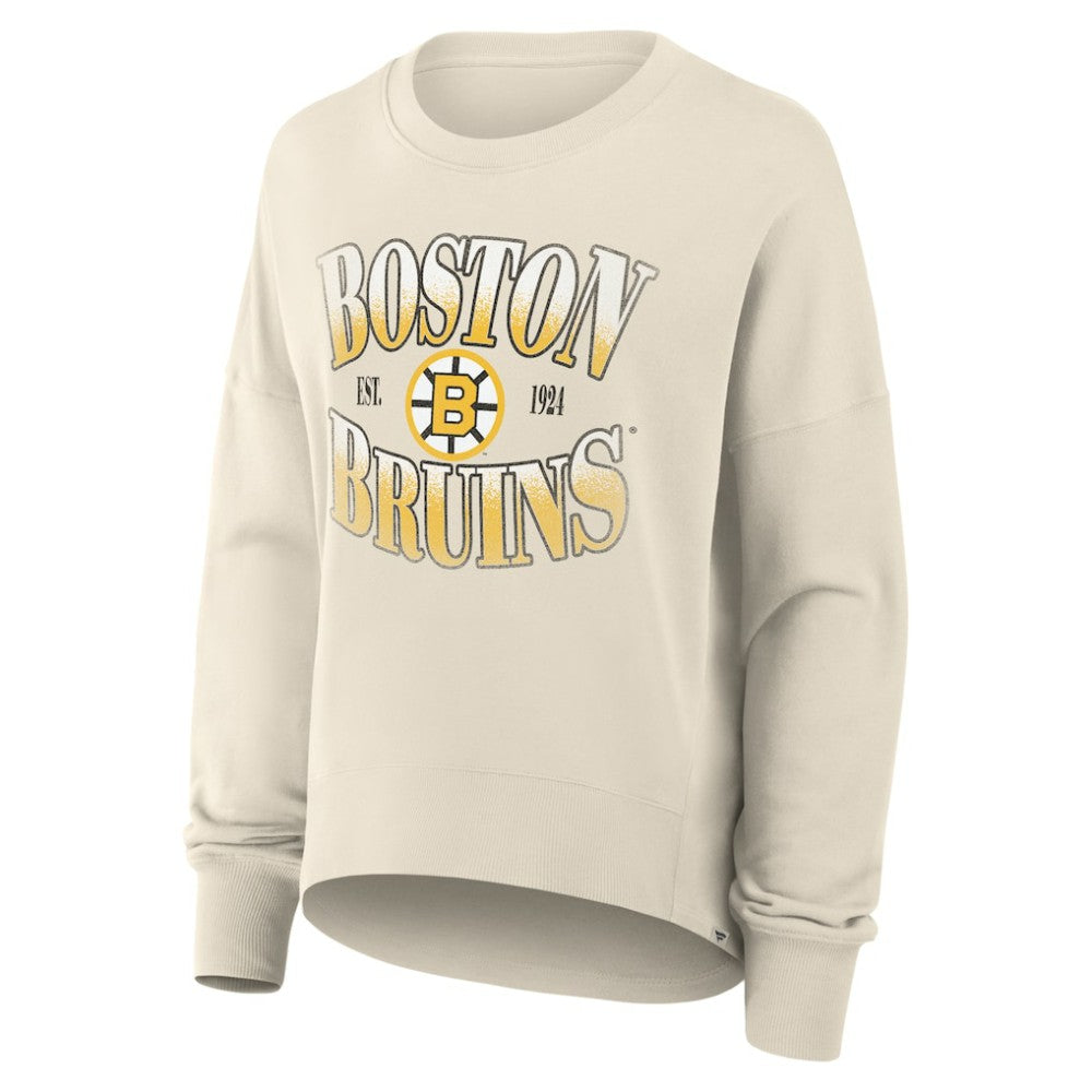 Boston Bruins Fanatics Women's Oversized Vintage Slice Pullover Sweatshirt Discount