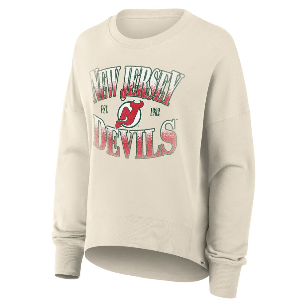 New Jersey Devils Fanatics Women's Oversized Vintage Slice Pullover Sweatshirt Discount