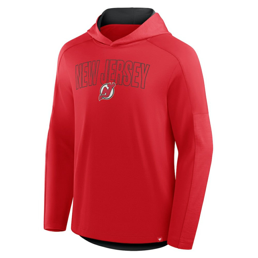 New Jersey Devils Fanatics Penalty Shot Long Sleeve Hoodie T-Shirt On Sale