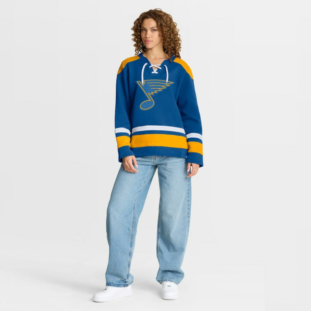 St. Louis Blues Fanatics Women's Icing Long Sleeve Lace Up Sweatshirt Discount