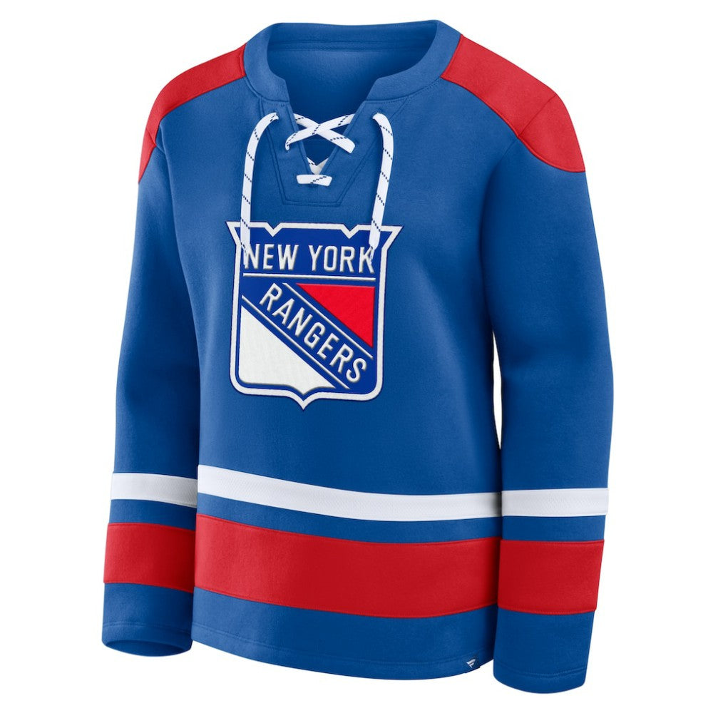 New York Rangers Fanatics Women's Icing Long Sleeve Lace Up Sweatshirt Online