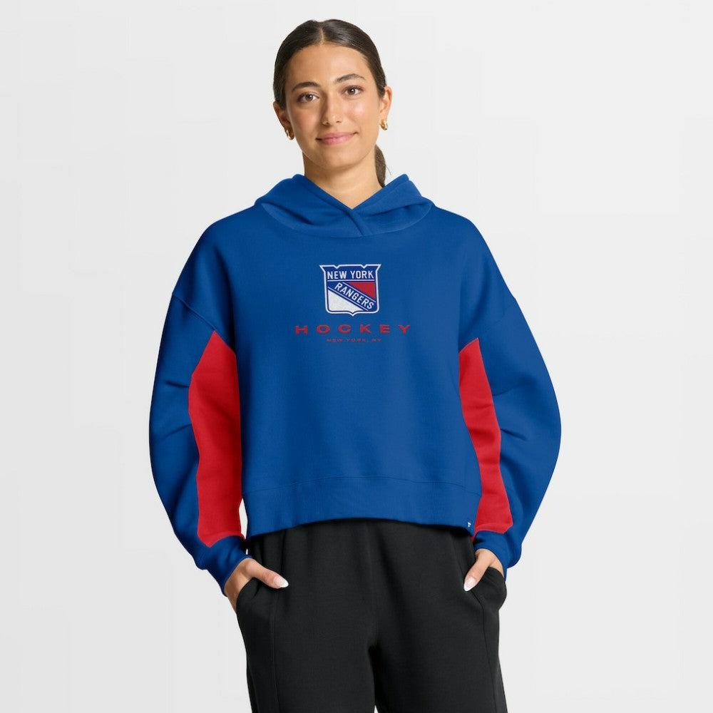 New York Rangers Fanatics Women's Back Check Boxy Hoodie Discount