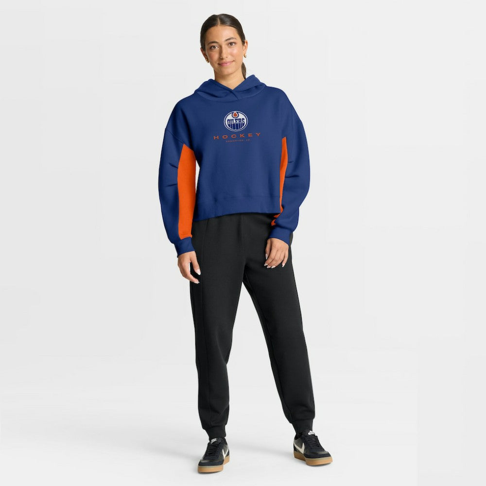 Edmonton Oilers Fanatics Women's Back Check Boxy Hoodie Sale