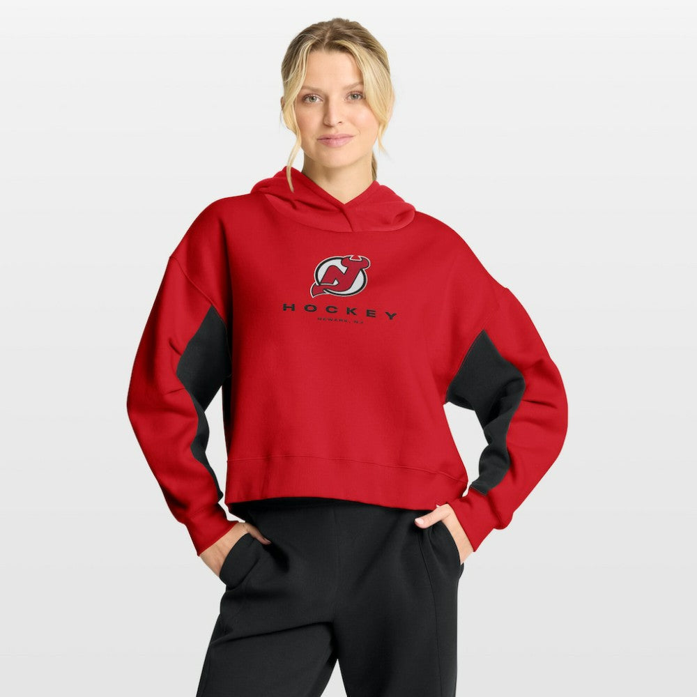 New Jersey Devils Fanatics Women's Back Check Boxy Hoodie Outlet