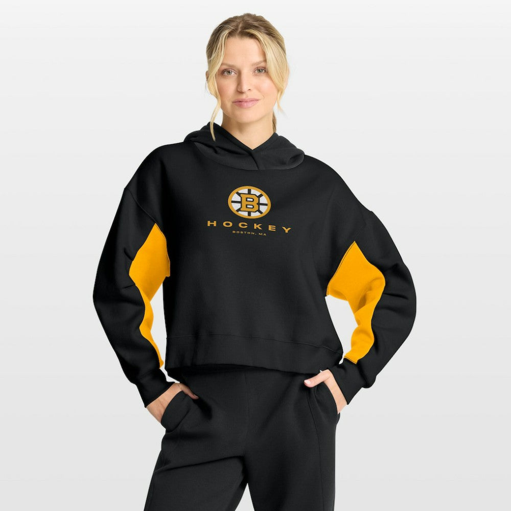 Boston Bruins Fanatics Women's Back Check Boxy Hoodie On Sale