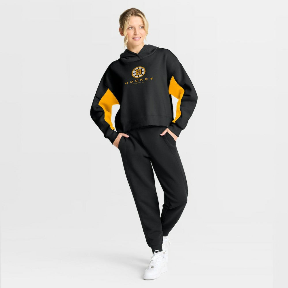 Boston Bruins Fanatics Women's Back Check Boxy Hoodie On Sale
