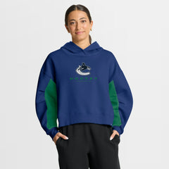 Vancouver Canucks Fanatics Women's Back Check Boxy Hoodie For Sale