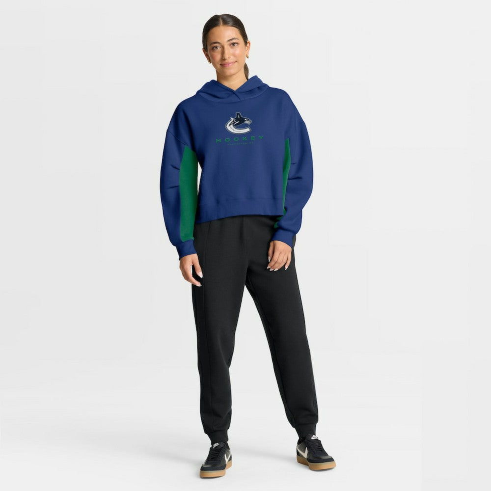 Vancouver Canucks Fanatics Women's Back Check Boxy Hoodie For Sale