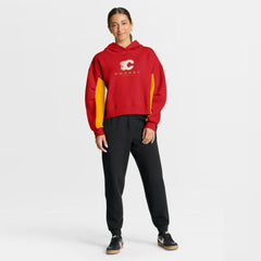 Calgary Flames Fanatics Women's Back Check Boxy Hoodie On Sale
