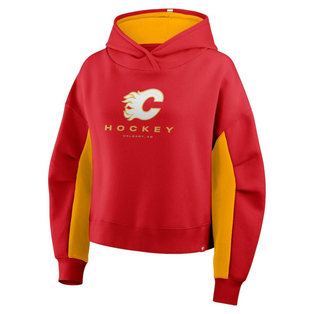 Calgary Flames Fanatics Women's Back Check Boxy Hoodie On Sale