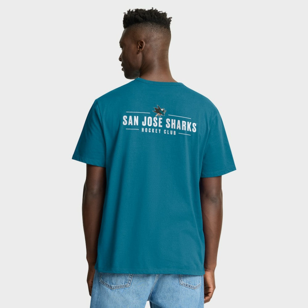 San Jose Sharks Fanatics Crash The Net Legacy T-Shirt On Sale