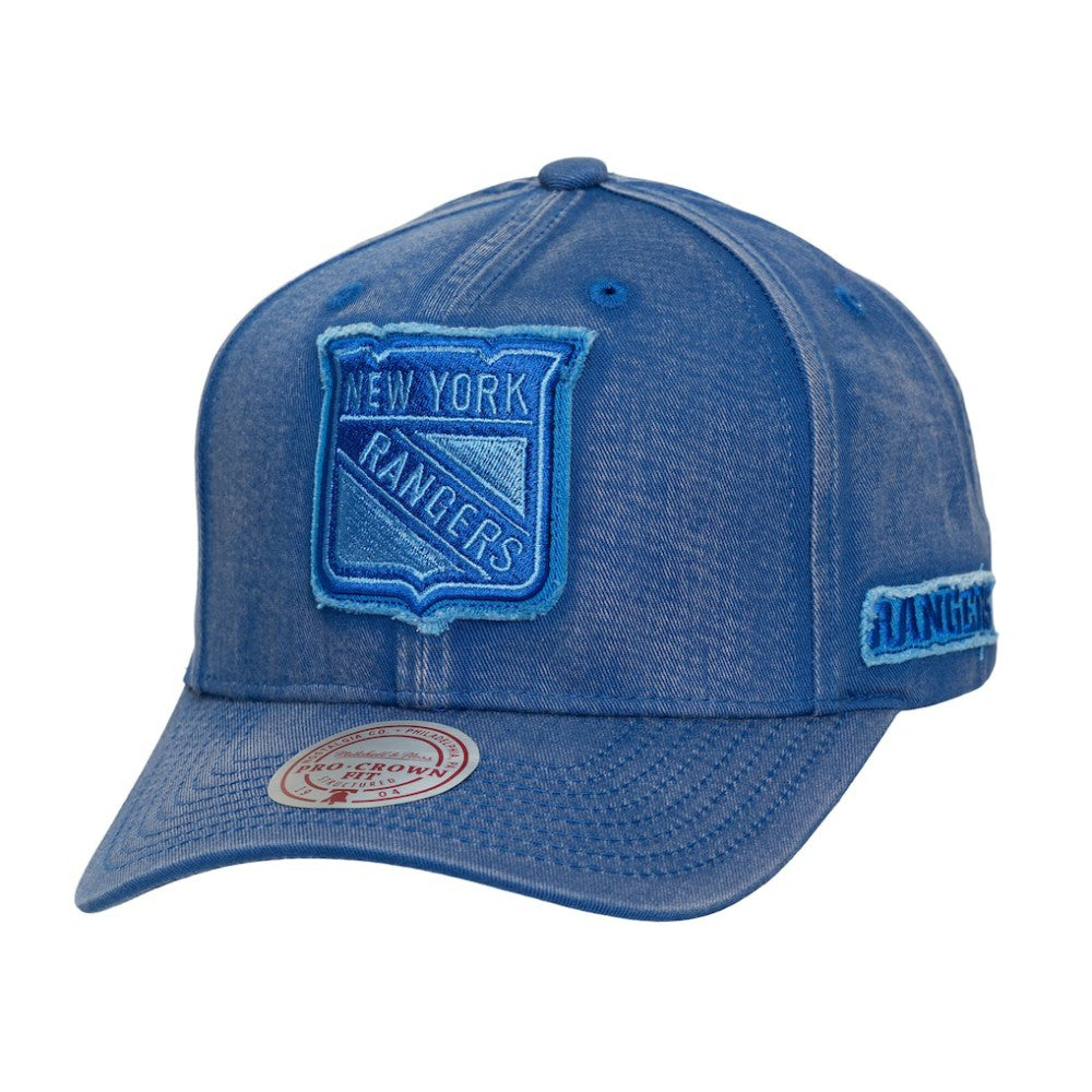 New York Rangers Mitchell & Ness Downtown Snow Wash Pro-Crown Adjustable Hat Discount