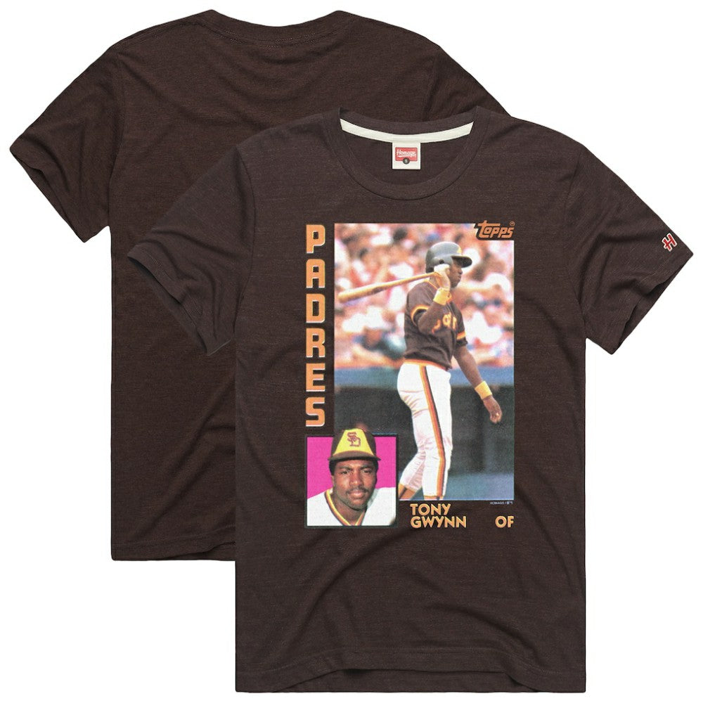 Tony Gwynn San Diego Padres Homage 1984 Topps Baseball Card Player T-Shirt | MLB Online