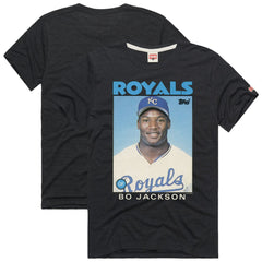 Bo Jackson Kansas City Royals Homage 1986 Topps Baseball Card Player T-Shirt | MLB Near me