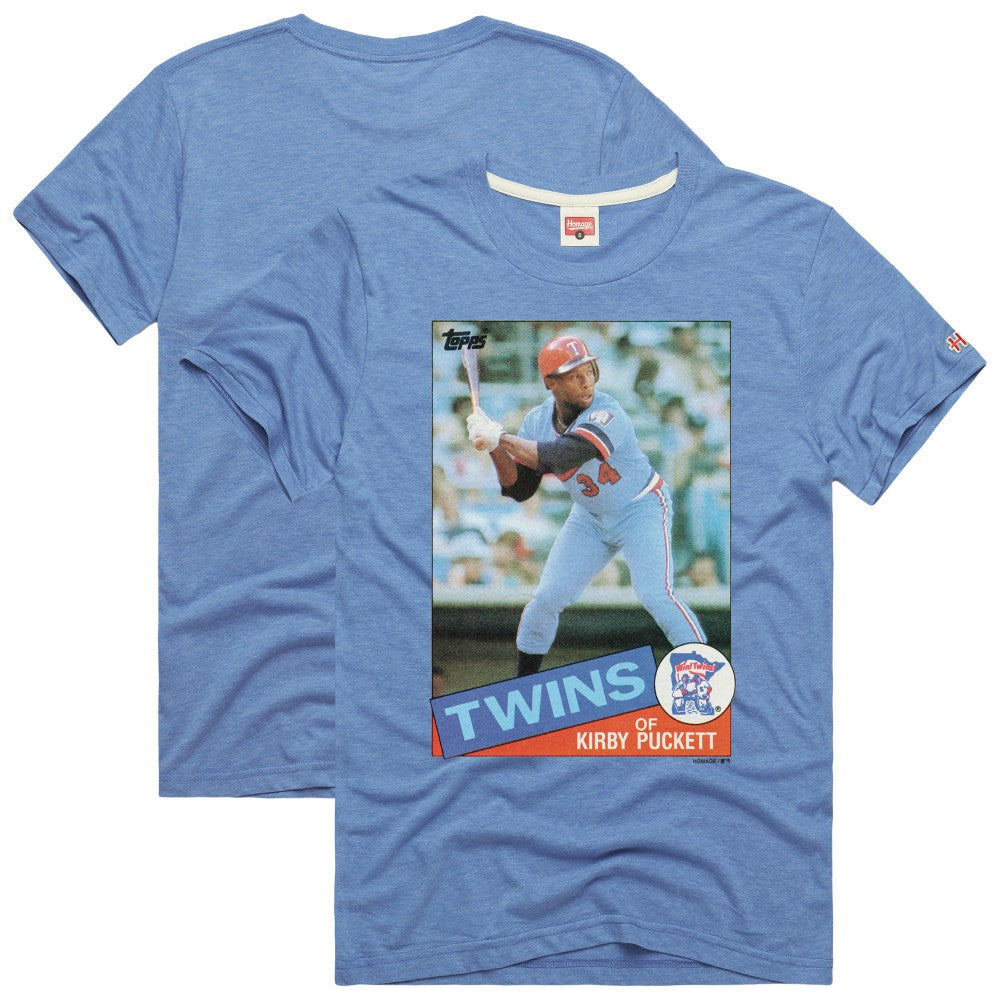 Kirby Puckett Minnesota Twins Homage 1985 Topps Baseball Card Player Tri-Blend T-Shirt | MLB Online