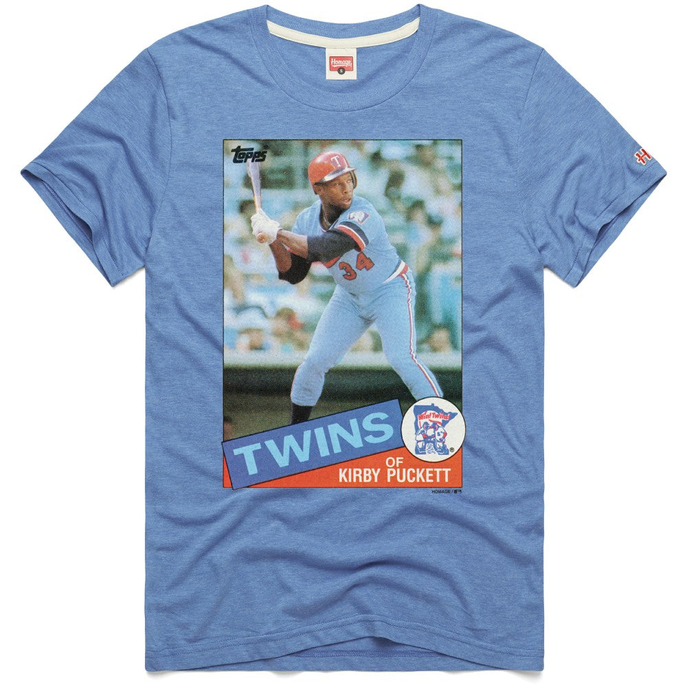 Kirby Puckett Minnesota Twins Homage 1985 Topps Baseball Card Player Tri-Blend T-Shirt | MLB Online