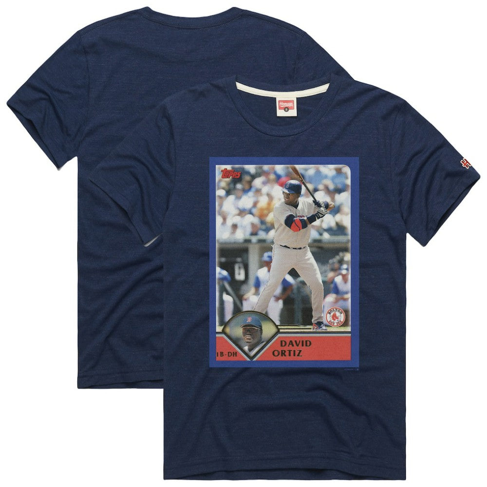 David Ortiz Boston Red Sox Homage 2003 Topps Baseball Card Player T-Shirt | MLB New