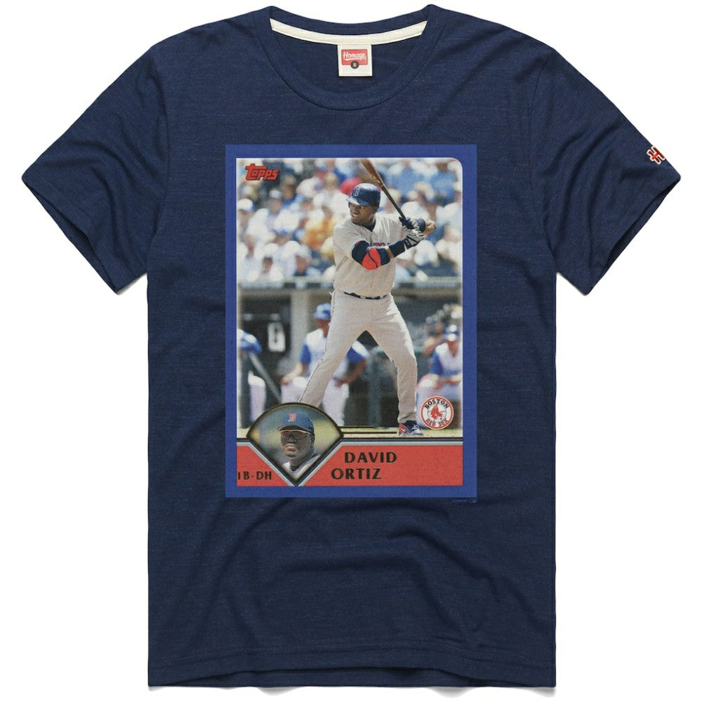 David Ortiz Boston Red Sox Homage 2003 Topps Baseball Card Player T-Shirt | MLB New