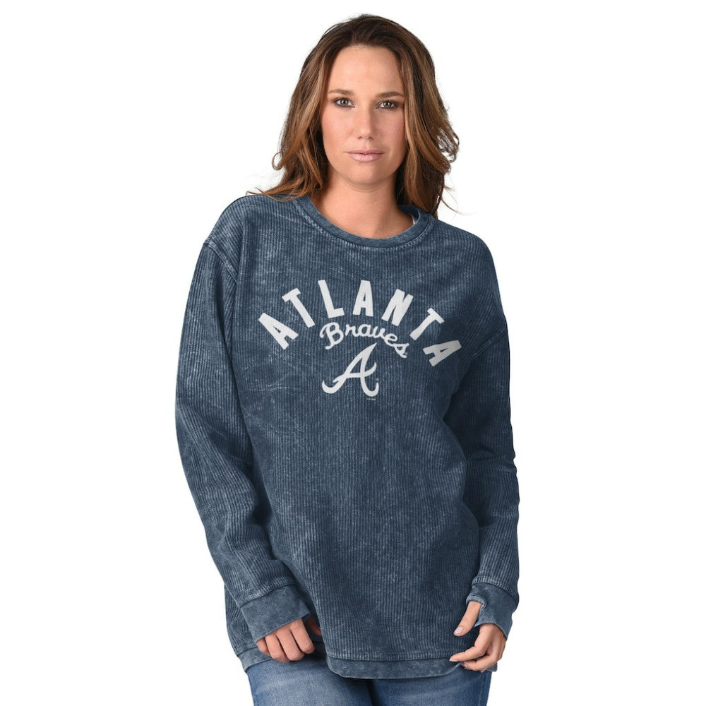 Atlanta Braves G-III 4Her by Carl Banks Women's Comfy Cord Pullover Sweatshirt | MLB New