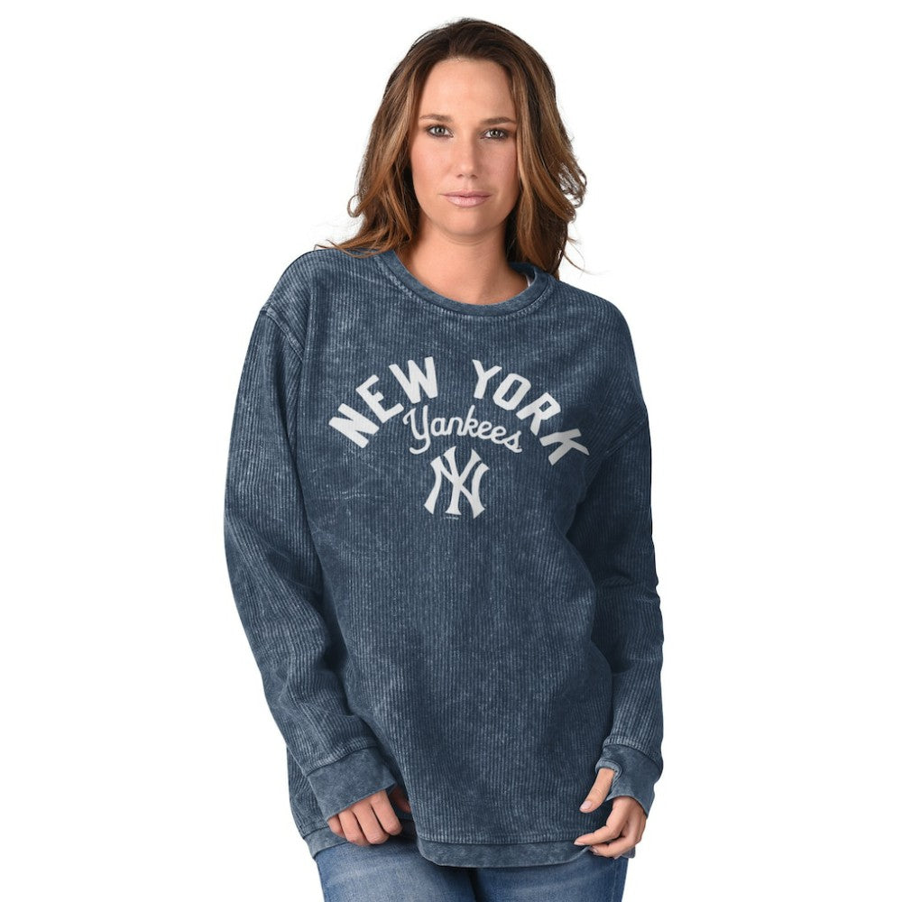 New York Yankees G-III 4Her by Carl Banks Women's Comfy Cord Pullover Sweatshirt | MLB Outlet