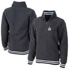 Los Angeles Dodgers G-III 4Her by Carl Banks Women's Play Action Sherpa Fleece Quarter-Zip Jacket | MLB Shop