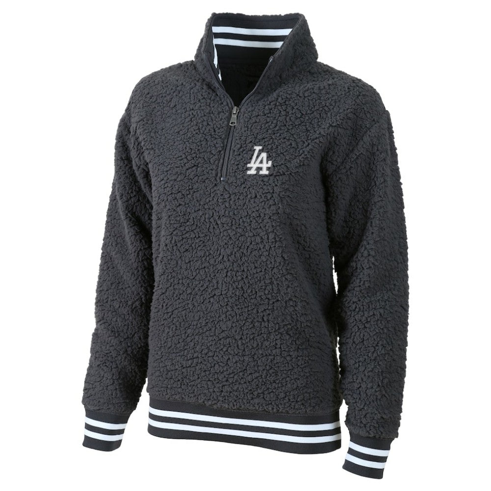 Los Angeles Dodgers G-III 4Her by Carl Banks Women's Play Action Sherpa Fleece Quarter-Zip Jacket | MLB Shop
