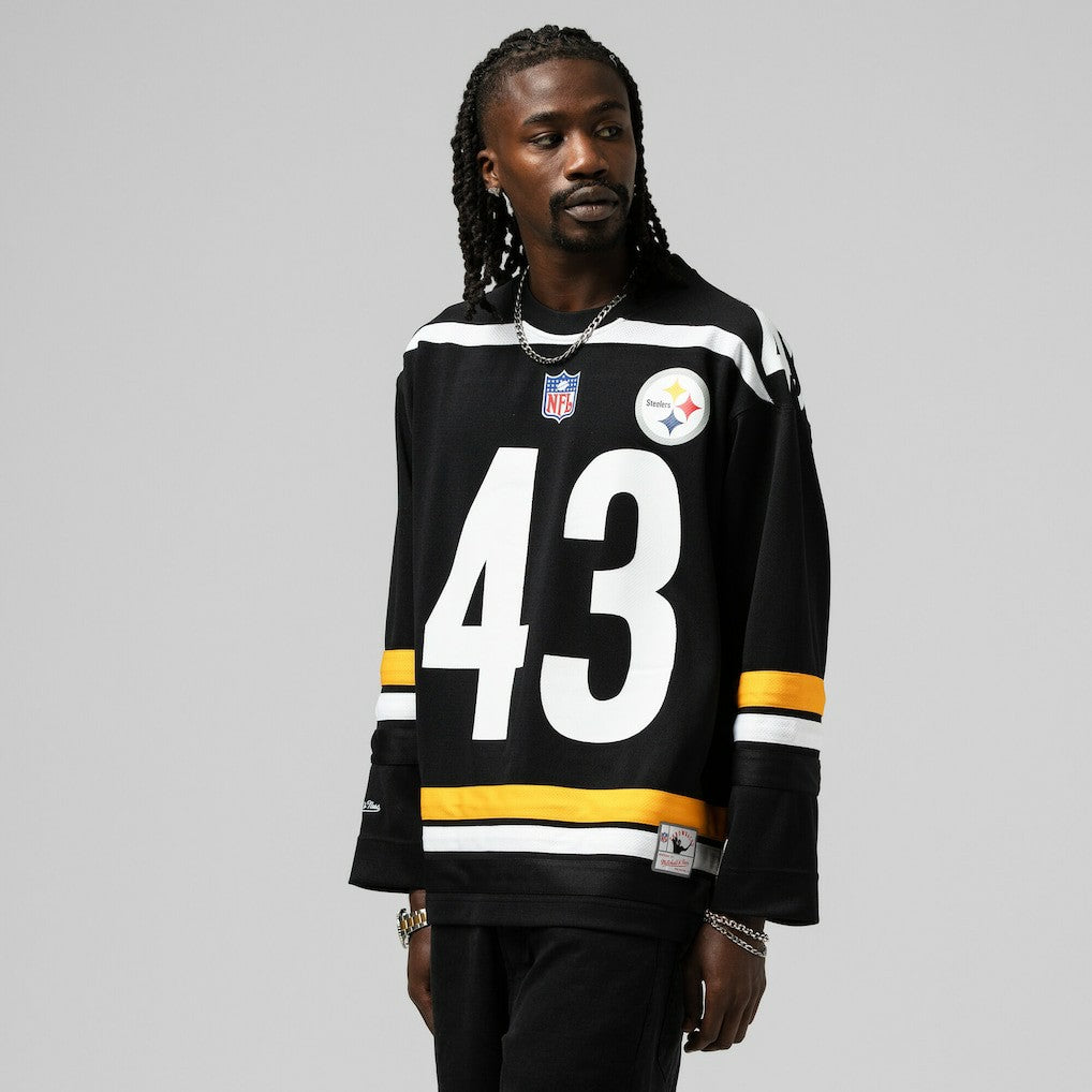 Pittsburgh Steelers Mitchell & Ness Troy Polamalu  Maxxed Out Fashion Hockey Jersey