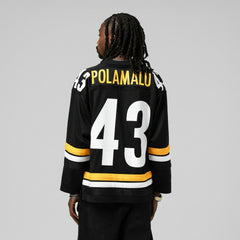 Pittsburgh Steelers Mitchell & Ness Troy Polamalu  Maxxed Out Fashion Hockey Jersey