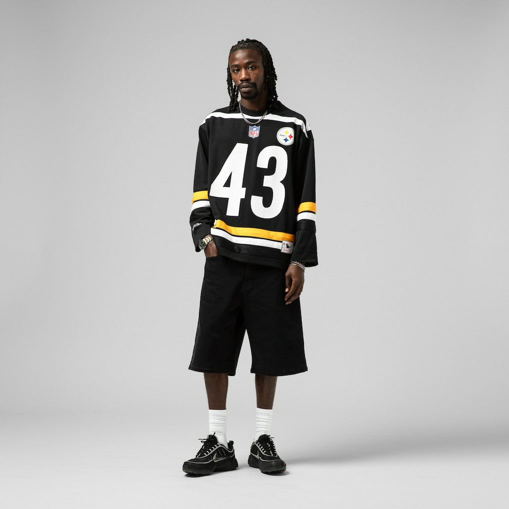 Pittsburgh Steelers Mitchell & Ness Troy Polamalu  Maxxed Out Fashion Hockey Jersey