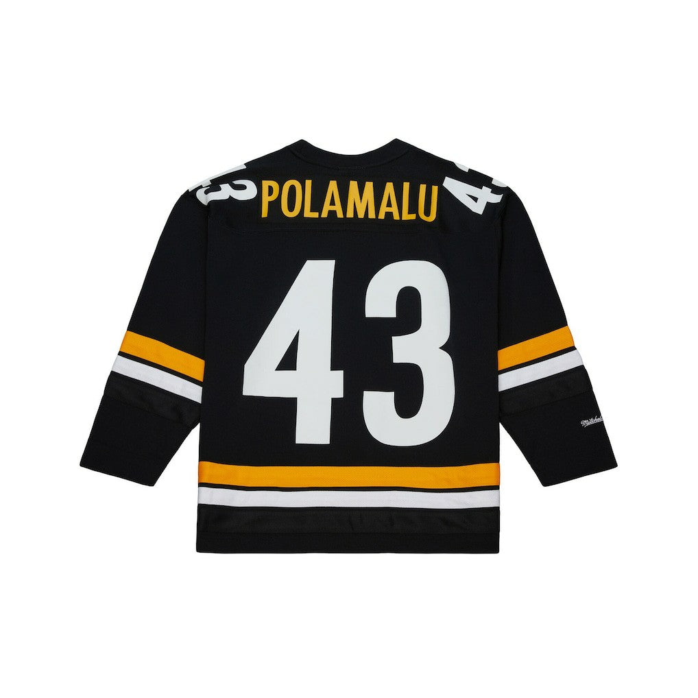 Pittsburgh Steelers Mitchell & Ness Troy Polamalu  Maxxed Out Fashion Hockey Jersey
