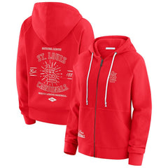 St. Louis Cardinals WEAR by Erin Andrews Women's Vintage Full-Zip Raglan Hoodie | MLB Shop