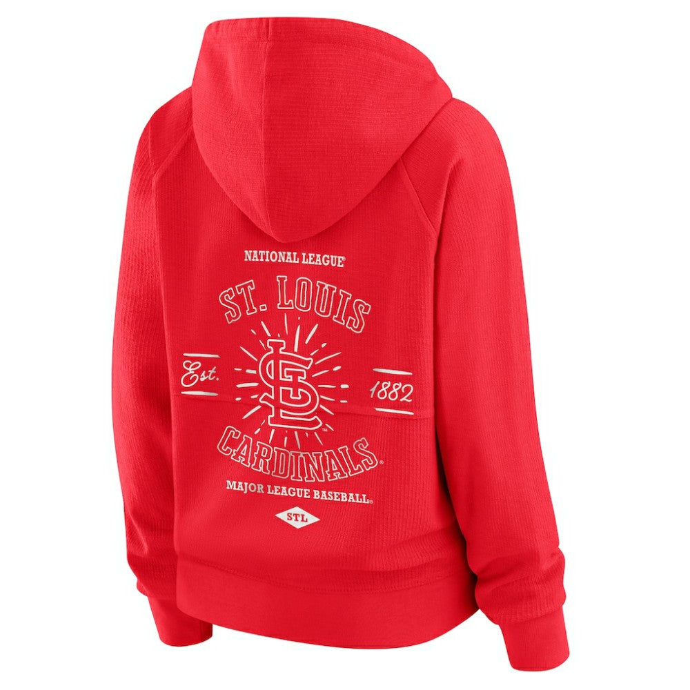 St. Louis Cardinals WEAR by Erin Andrews Women's Vintage Full-Zip Raglan Hoodie | MLB Shop