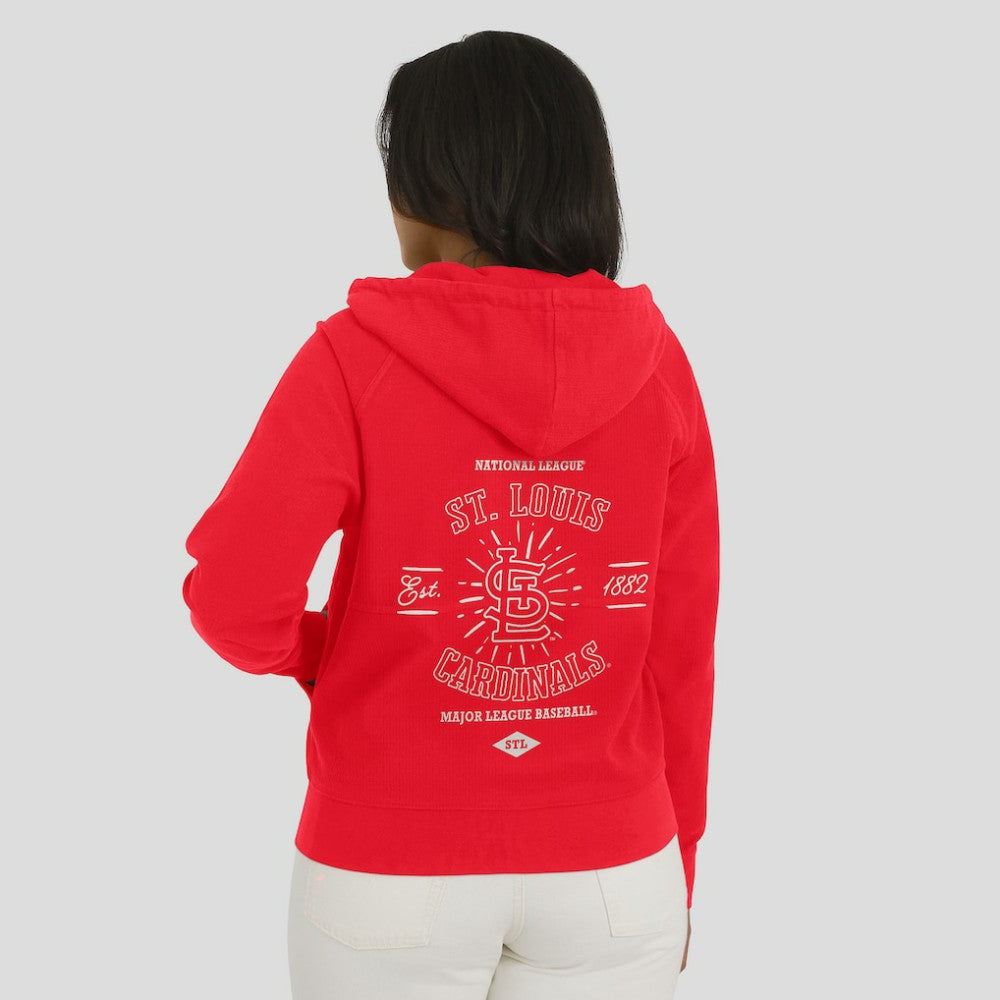St. Louis Cardinals WEAR by Erin Andrews Women's Vintage Full-Zip Raglan Hoodie | MLB Shop