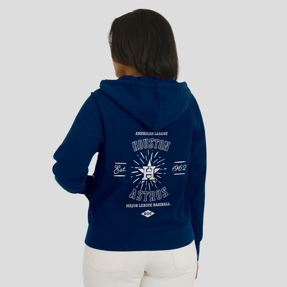 Houston Astros WEAR by Erin Andrews Women's Vintage Full-Zip Raglan Hoodie | MLB Discount