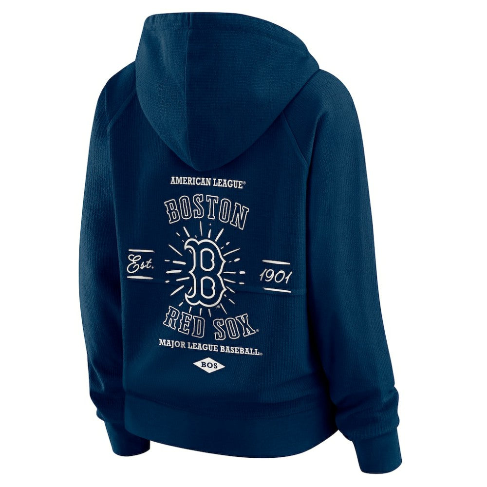 Boston Red Sox WEAR by Erin Andrews Women's Vintage Full-Zip Raglan Hoodie | MLB Outlet