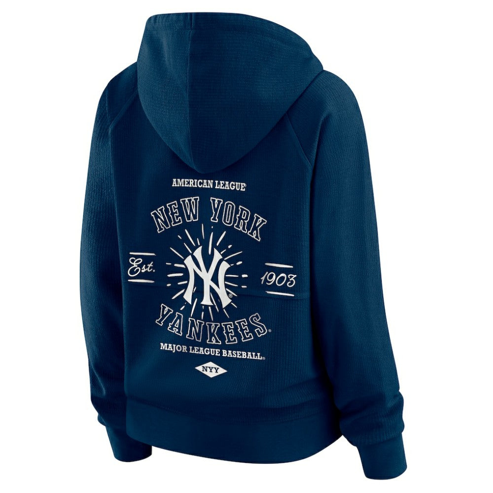 New York Yankees WEAR by Erin Andrews Women's Vintage Full-Zip Raglan Hoodie | MLB Outlet