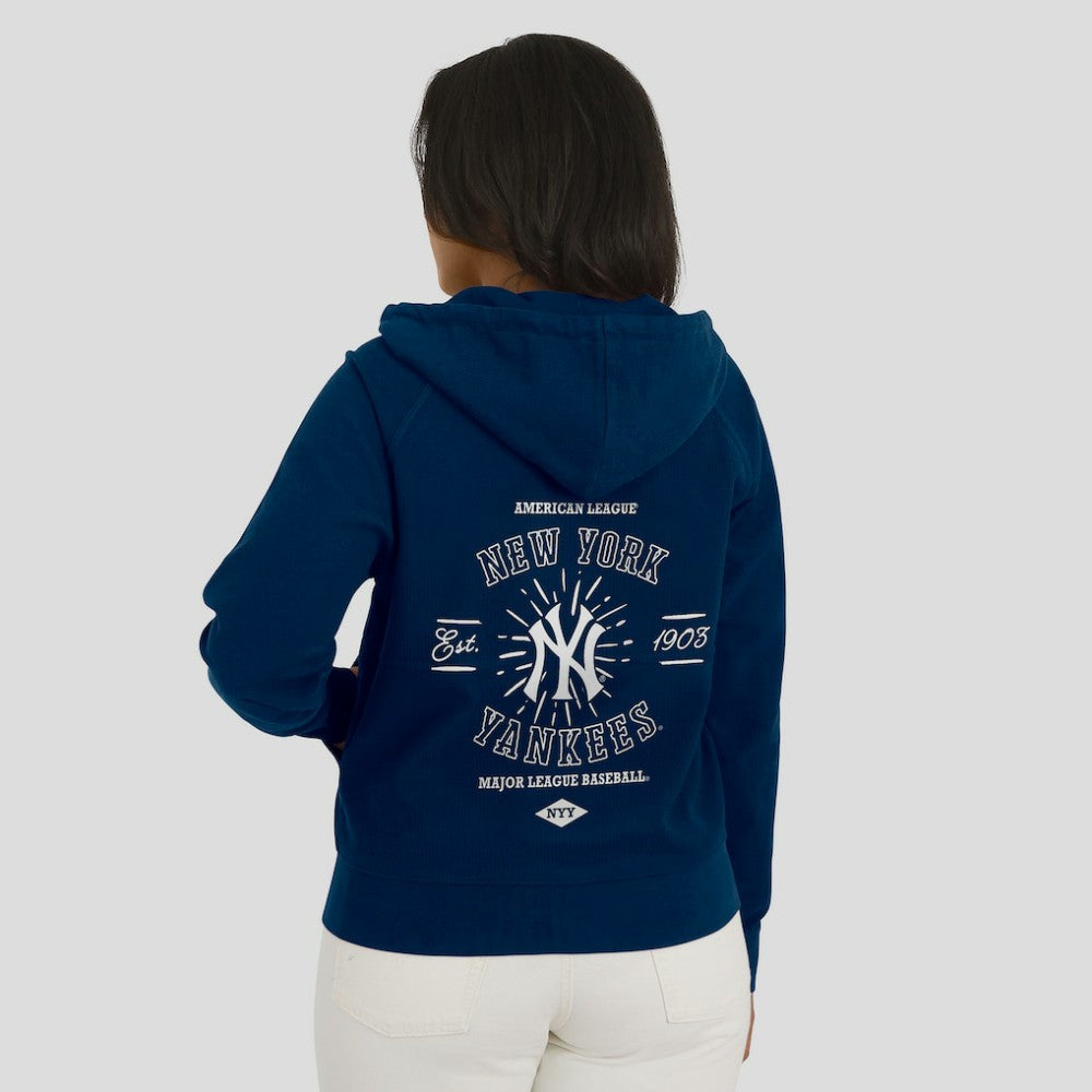 New York Yankees WEAR by Erin Andrews Women's Vintage Full-Zip Raglan Hoodie | MLB Outlet