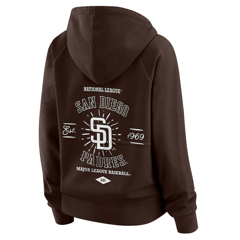 San Diego Padres WEAR by Erin Andrews Women's Vintage Full-Zip Raglan Hoodie | MLB Online