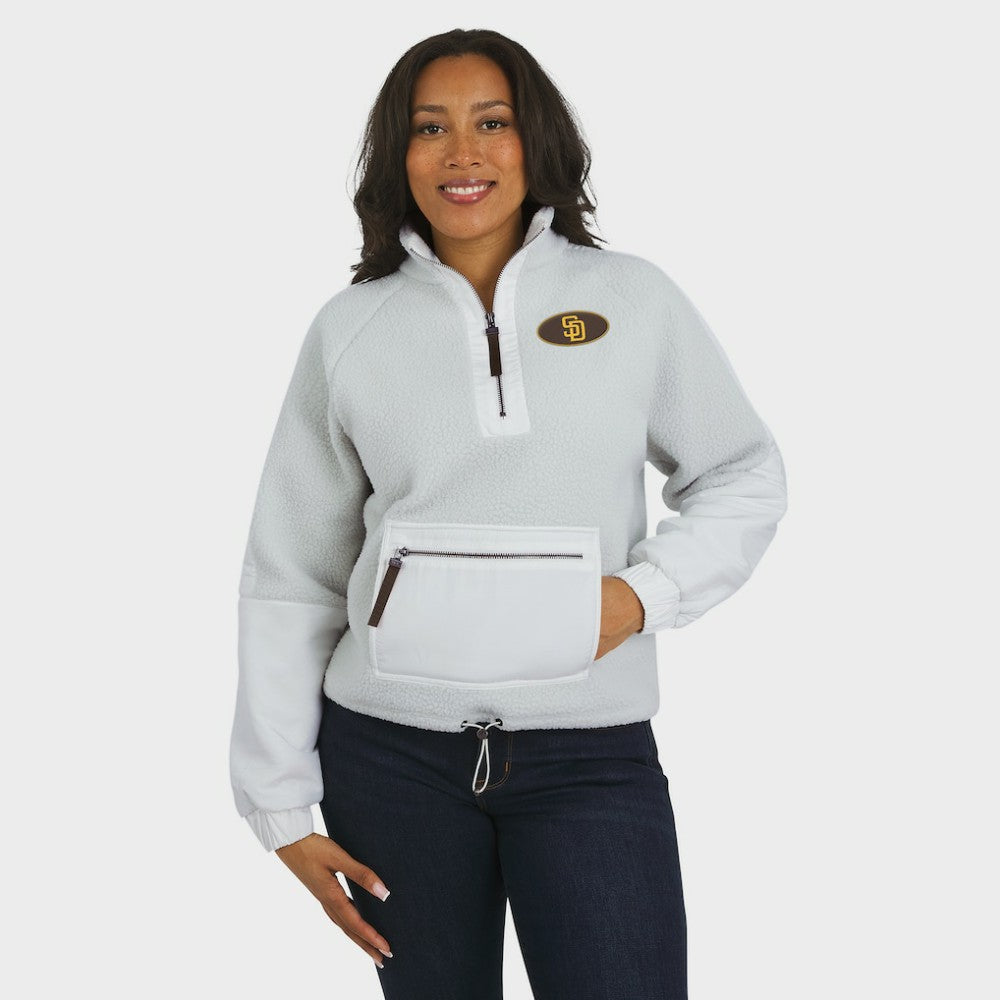San Diego Padres WEAR by Erin Andrews Women's Polar Fleece Quarter-Zip Jacket | MLB Near me
