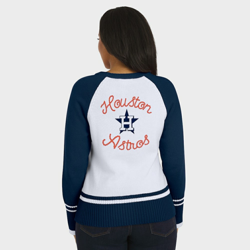 Houston Astros WEAR by Erin Andrews Women's Colorblock Raglan Sweater | MLB Discount